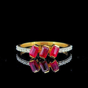 Crimson Radiance Trio Ring
